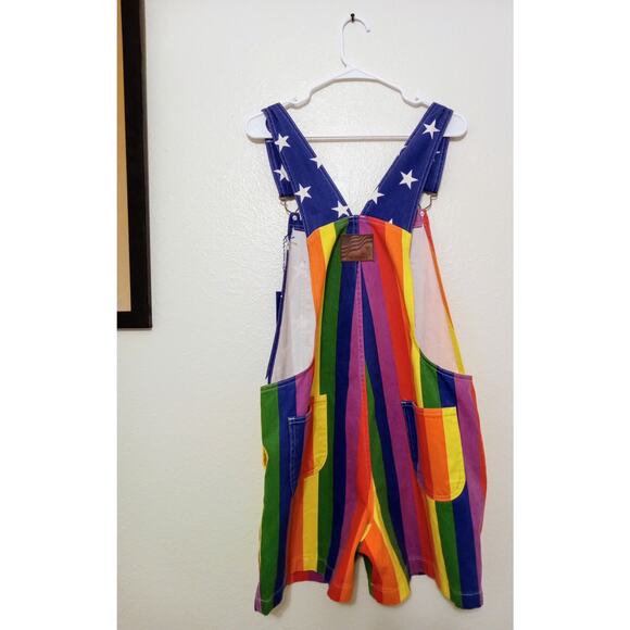 Chubbies Pride Flag Bib Shortalls Overalls NWT Colorful Festival Wear SZ M - Picture 2 of 10